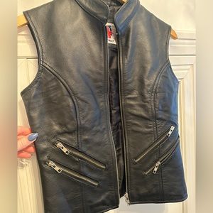 Vintage authentic leather motorcycle vest